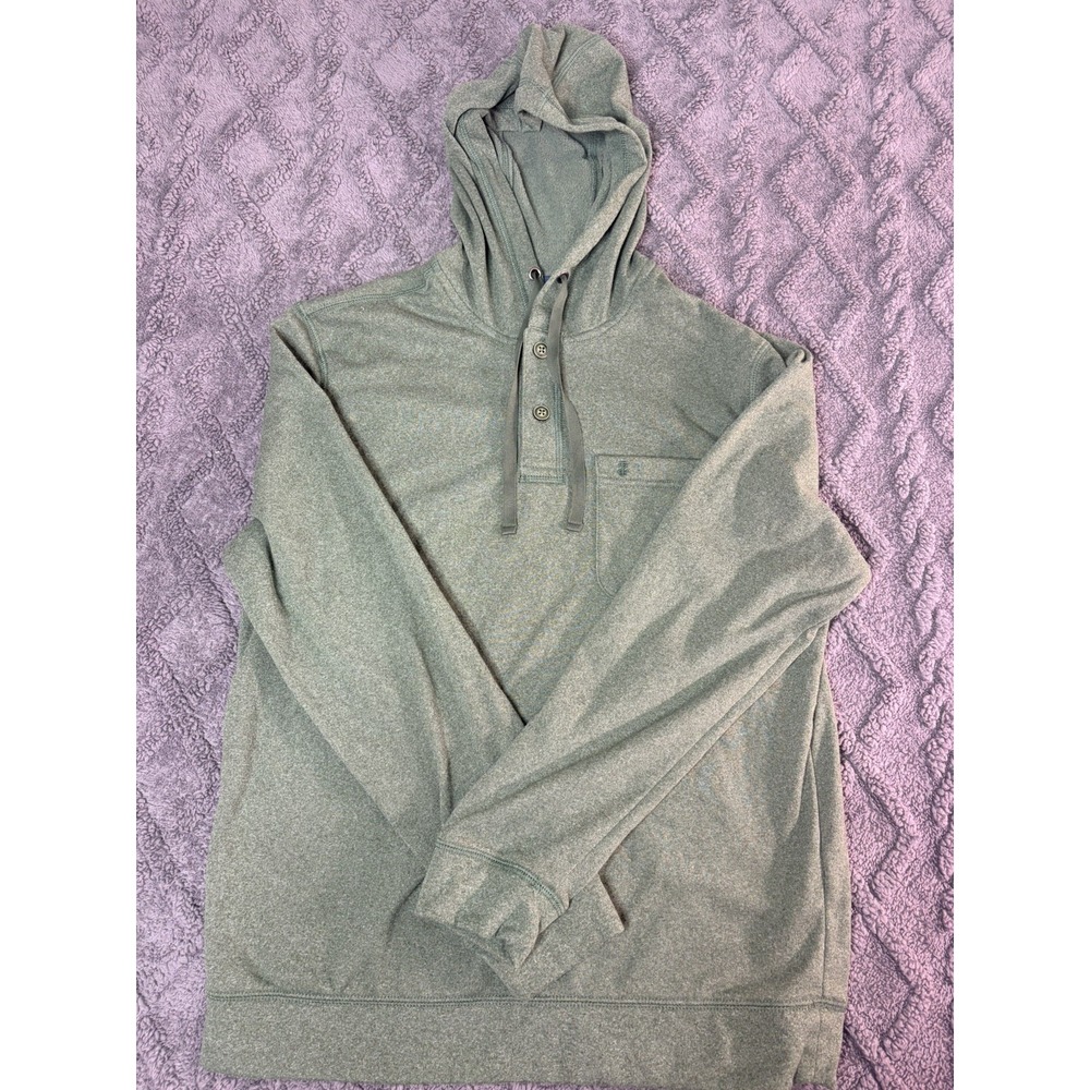 Izod Saltwater Hoodie Mens Small Green Relaxed Classics Hooded Sweatshirt